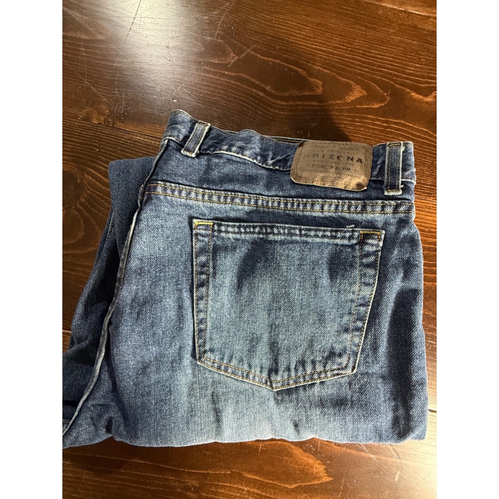 Arizona Jean Co Mens Relaxed Fit Blue Denim Jeans Medium Wash 40x30 523-4100N - Picture 1 of 11